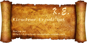 Kirschner Erzsébet névjegykártya